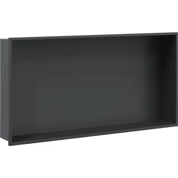 Sprchová vanička Nika do sprchy z nerezové oceli, matná černá, 62x32x9 cm