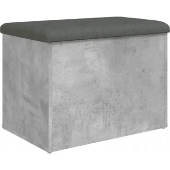 Zahradní lavice Lavice s úložným prostorem a polštářem, šedá betonu, 62x42x45 cm