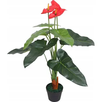 umělá květina Umělá Anturie Dekorativní 90 cm Červeno-Žlutá