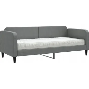 Postel Tmavě šedá pohovka s funkcí lůžka 223 x 90 x 75 cm s pěnovou matrací