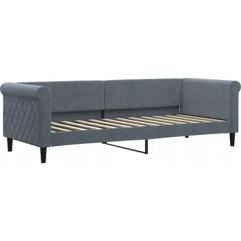 Pohovka Rozkládací pohovka 2v1 tmavě šedá samet 229 x 90 x 68 cm