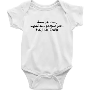 Kojenecký body Tatínkův vzhled - Body kojenecké s krátkým rukávem - Krátký r. 6-12 mes ( Bílá )