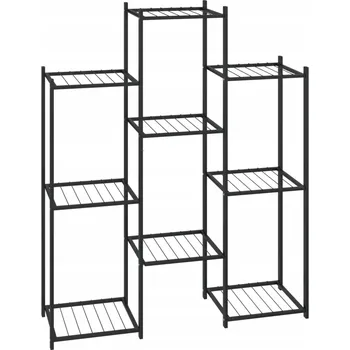 Květináč Rohový držák na květináč z železa, 83x25x100 cm, černý