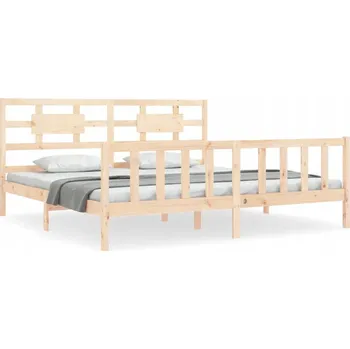 Postel Dřevěná postel z borovicového dřeva 205,5 x 205,5 x 100 cm, neošetřená