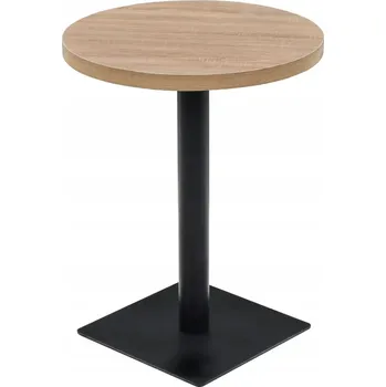 Konferenční stolek Francouzský Bistro Stolek, MDF Dubové Dřevo, Ocel, 60x75 cm