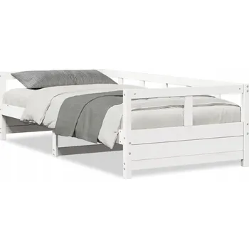 Postel Bílá válenda z masivního borovicového dřeva 207,5 x 87 x 56 cm