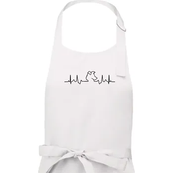 Kuchyňská zástěra Border kolie EKG - Pánská zástěra na vaření - Univerzální velikost ( Bílá )
