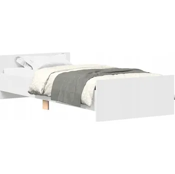 Postel Dvoulůžková postel s dekorem dřeva G02V 90x190 bílá