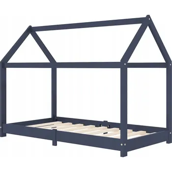 Dětská postel Dětská dřevěná postel domeček na stromě, 146x78x121,5 cm, šedá