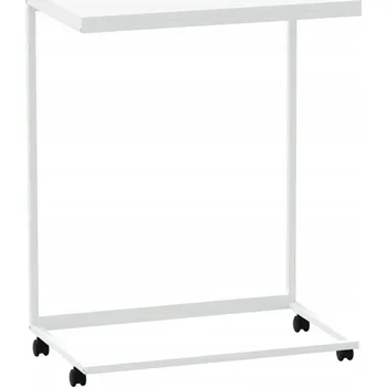 Konferenční stolek Boční stolek ve tvaru písmene, bílý, 55x35x70 cm, materiál dřevopoch