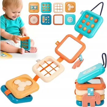 Hračka pro nejmenší Multikostka – Aktivační a vzdělávací kostka Montessori