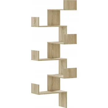 police Rohová nástěnná police, dub sonoma, 45x45x147 cm, max. nosnost 60 kg