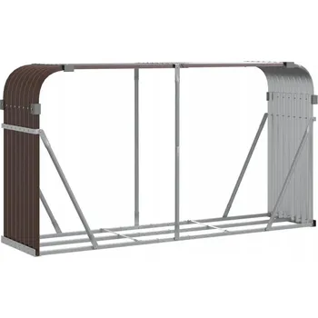 Stojan na palivové dřevo s háčky, ocel pozinkovaná, 180x45x100 cm, černý