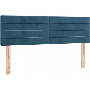 Klasické čelo postele sametové nastavitelné tmavě modré 144x5x78/88 cm