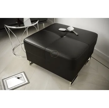 Taburet Nábytek PEGAS s.r.o. Taburet s úložným prostorem 70 x 70 cm GALAXY - černá eko kůže