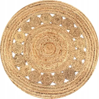 Koberec Ručně Pletený Koberec z Juty, Kulatý, 90 cm, Přírodní