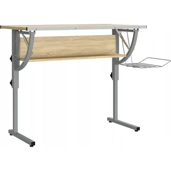 Jídelní stůl Rýsovací stůl s nastavitelnou deskou, dub sonoma/šedá, 110x53x(58-87) cm