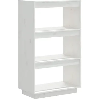 Knihovna Bílá Police z Masivního Borovicového Dřeva 60x35x103 cm