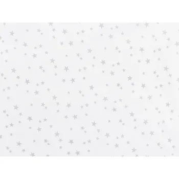 Bavlněná látka / plátno hvězdy, střední, 6 bílá