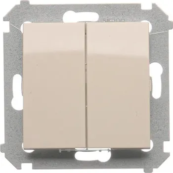 vypínač Vypínač střídavý 2 násobný, s orientačním LED podsvětlením, bez piktogramu,, Simon 54 DW6/2L.01/X/41, krémová
