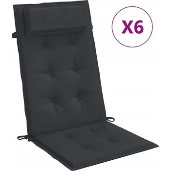 Polštáře na zahradní židle s vysokým opěradlem, černé, 120x50x3 cm, tkané