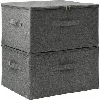Úložný box Skládací úložné boxy antracitové 43x34x23 cm