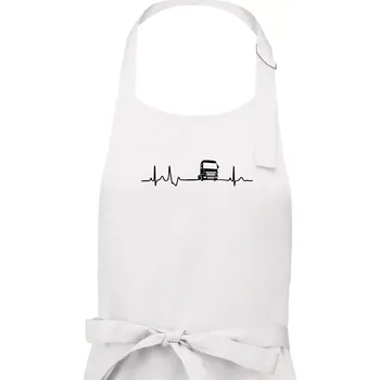 Kuchyňská zástěra Moje srdce bije pro kamión - Dámská zástěra na vaření - Univerzální velikost ( Bílá )