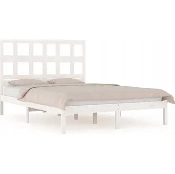 Postel Bílý rám postele z borovicového dřeva 205,5 x 165,5 x 31 cm