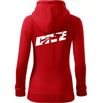Dámská mikina Dive potápěč - Dámská mikina trendy zipper s kapucí - XS ( Červená )