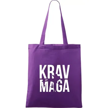 Nápis Krav Maga - Taška bavlněná - 42 x 38 cm ( Fialová )
