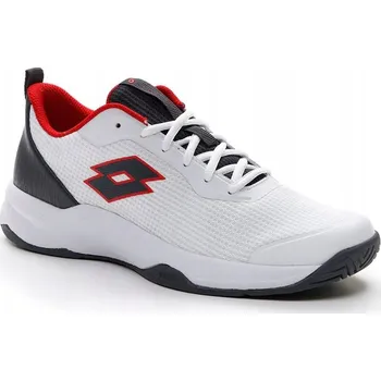 Pánská tenisová obuv Pánské tenisové boty LOTTO Pánské tenisové boty MEN WHITE/ASPHALT/FLAME, velikost 41