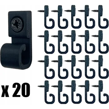 Vánoční dekorace ČERNÉ HÁČKY VĚŠÁKY NA VÁNOČNÍ SVĚTÝLKA, KABELY, GIRLANDY 40 KUSŮ