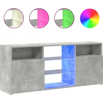 Televizní stolek TV stolek s RGB LED osvětlením, dřevotříska, Tvrzené Sklo, 120x30x