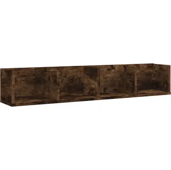 police Nástěnná police na CD a DVD z dřevotřísky, kouřový dub, 100 cm