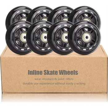 Sada koleček TOBWOLF ABEC-7 černá 64 mm 82A pro kolečkové brusle a zavazadla