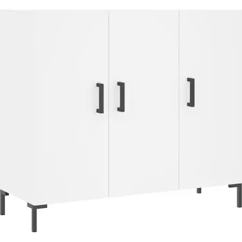 Komoda Skříňka s dvířky, bílá, dřevotříska, kovové nožičky, 90x34x80 cm