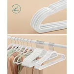 Plastová sametová ramínka balení 50 ks | bílé