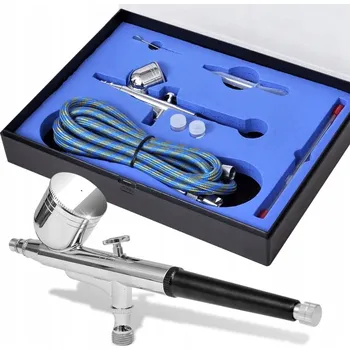 Stříkací pistole Sada stříkací pistole s regulací vzduchu a barvy, kufr, trysky 0,2/0,3/0