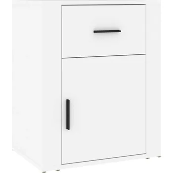 Noční stolek Noční stolek z dřevotřísky, 1 šuplík, 1 přihrádka, bílý, 50x3