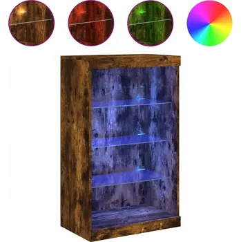 Komoda Komoda s nastavitelným LED osvětlením, dřevěný materiál