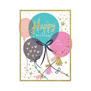 Obraz PŘÁNÍ K 6. NAROZENINÁM - BALÓNKY S GLITRY