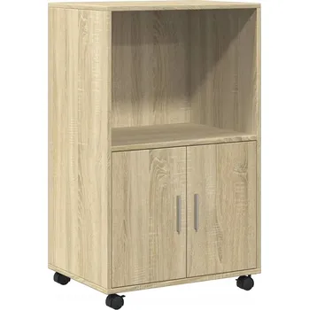 Konferenční stolek Mobilní Skříňka na Kolečkách Dub Sonoma, 55x40x91 cm