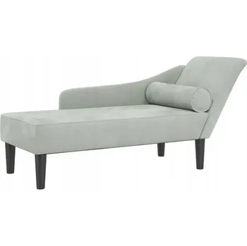 Zahradní lehátko Lehátko ze sametu a dřeva, světle šedé, 141x55,5x66,5 cm