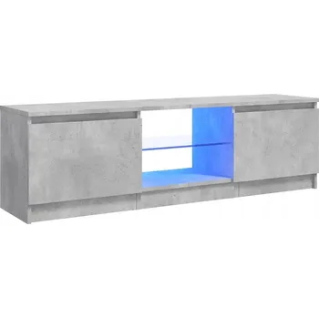 Televizní stolek TV stolek s RGB LED osvětlením, 120x30x36 cm, Šedá Betonu