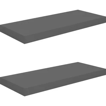 police Sada 2 polic na zeď MDF šedý lesk 60x23,5x3,8 cm