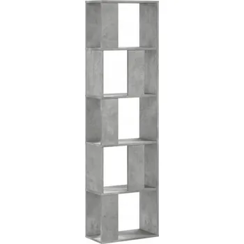 Knihovna Knihovna s přihrádkami, dřevotřískový materiál, šedá betonu, 45x23