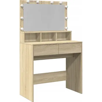 Toaletní stolek Toaletní Stolek se zrcadlem a LED osvětlením, dub Sonoma, 80 x 41 x 134,5 cm