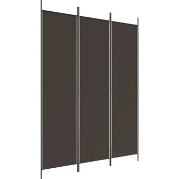 Paraván Skládací Paraván z látky a železa, hnědý, 150 x 200 cm