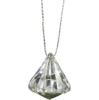 Vánoční dekorace Sada 5 ks plastových průhledných dekorací na vánoční stromek ve tvaru diamantu 3 x 2,7 cm