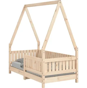 Dětská postel Dětská dřevěná postel domeček, masivní borovicové dřevo, 145,5x75,5x149 cm
